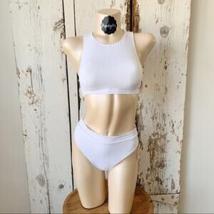 Victoria secret white high neck high waist bikini